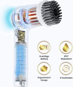 MostEssential Premium Elektrische Schoonmaakborstel 2023 Model – Elektrische Schrobber - Schrobborstel - Poetsmachine – Voor Badkamer Of Keuken - Inclusief 4 Borstelkoppen -Schoonmaakproducten Winkel 1013x1200 2