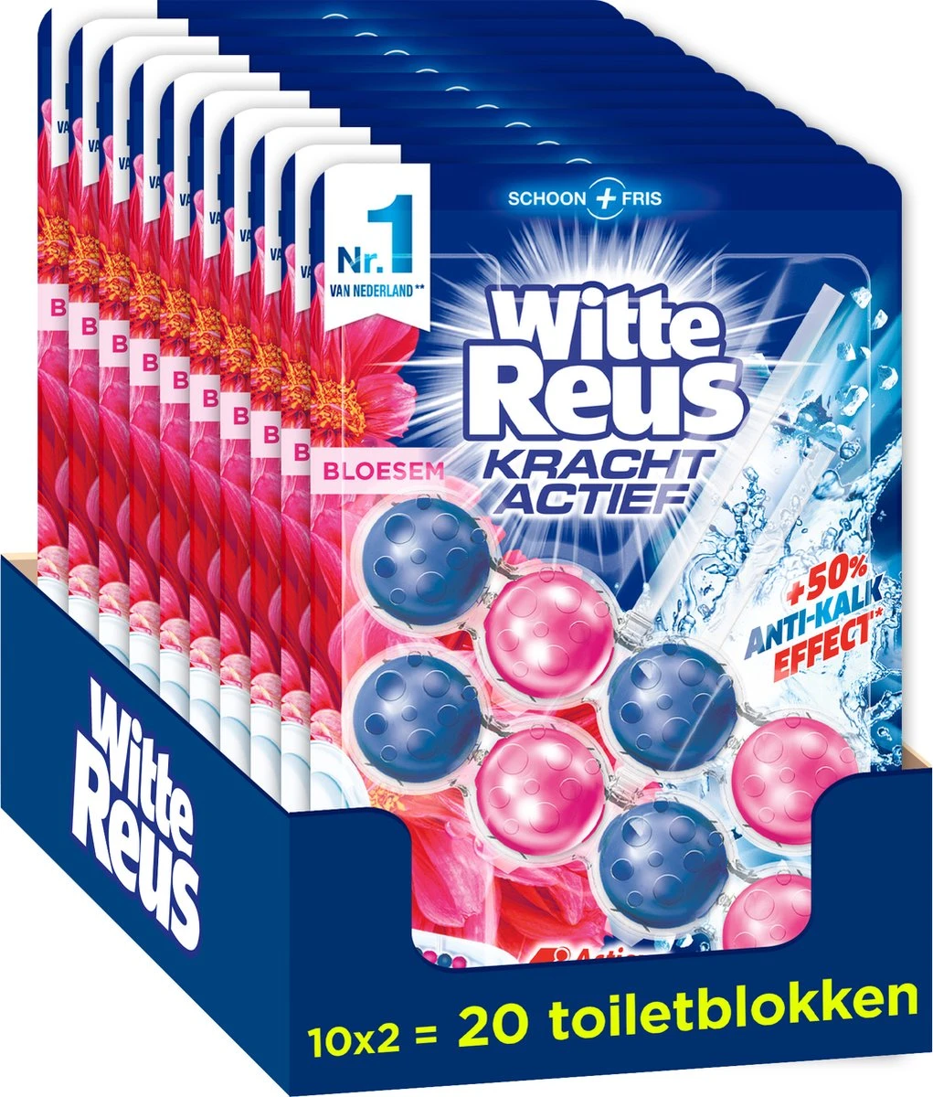 Witte Reus Kracht Actief Toiletblok - Bloesem - WC Blokjes Voordeelverpakking - 20 stuks Witte Reus Kracht Actief Toiletblok - Bloesem - WC Blokjes Voordeelverpakking - 20 Stuks -Schoonmaakproducten Winkel 1021x1200 5