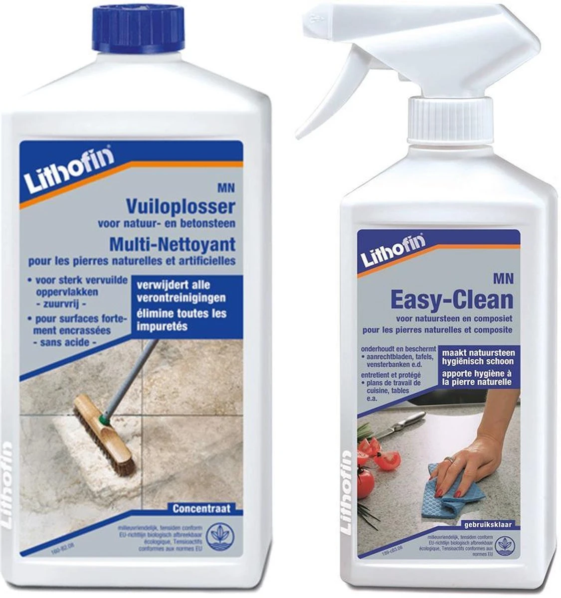 MN Onderhoudsset - Werkbladen in natuursteen en composiet - MN Vuiloplosser 1L en Easy-Clean 500ml - Lithofin MN Onderhoudsset - Werkbladen In Natuursteen En Composiet - MN Vuiloplosser 1L En Easy-Clean 500ml - Lithofin -Schoonmaakproducten Winkel 1125x1200 2