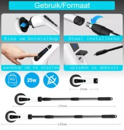 Merkloos Scrubclean Elektrische Schoonmaakborstel-7 In 1 Schrobber Met Steel-2 Standen Poetsmachine-max 130cm-badkamer/keuken/auto +gratis Houder -Schoonmaakproducten Winkel 1150x1200 5