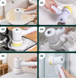 Apeiron Elektrische Schoonmaakborstel - Poetsmachine - Poliermachine - Schrobborstel - Handborstel - Werkborstel - Schrobber - Boorborstel - Wasborstel - Schoonmaakmiddelen - Reinigingsborstel - 3 Opzetstukken -Schoonmaakproducten Winkel 1164x1200 4