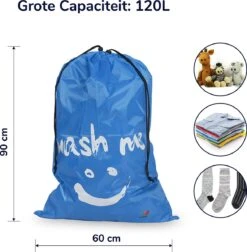 Wonair - Waszakken Voor Wasgoed - 60x90cm - Hemelsblauw - Met Trekkoord -Schoonmaakproducten Winkel 1178x1200 5