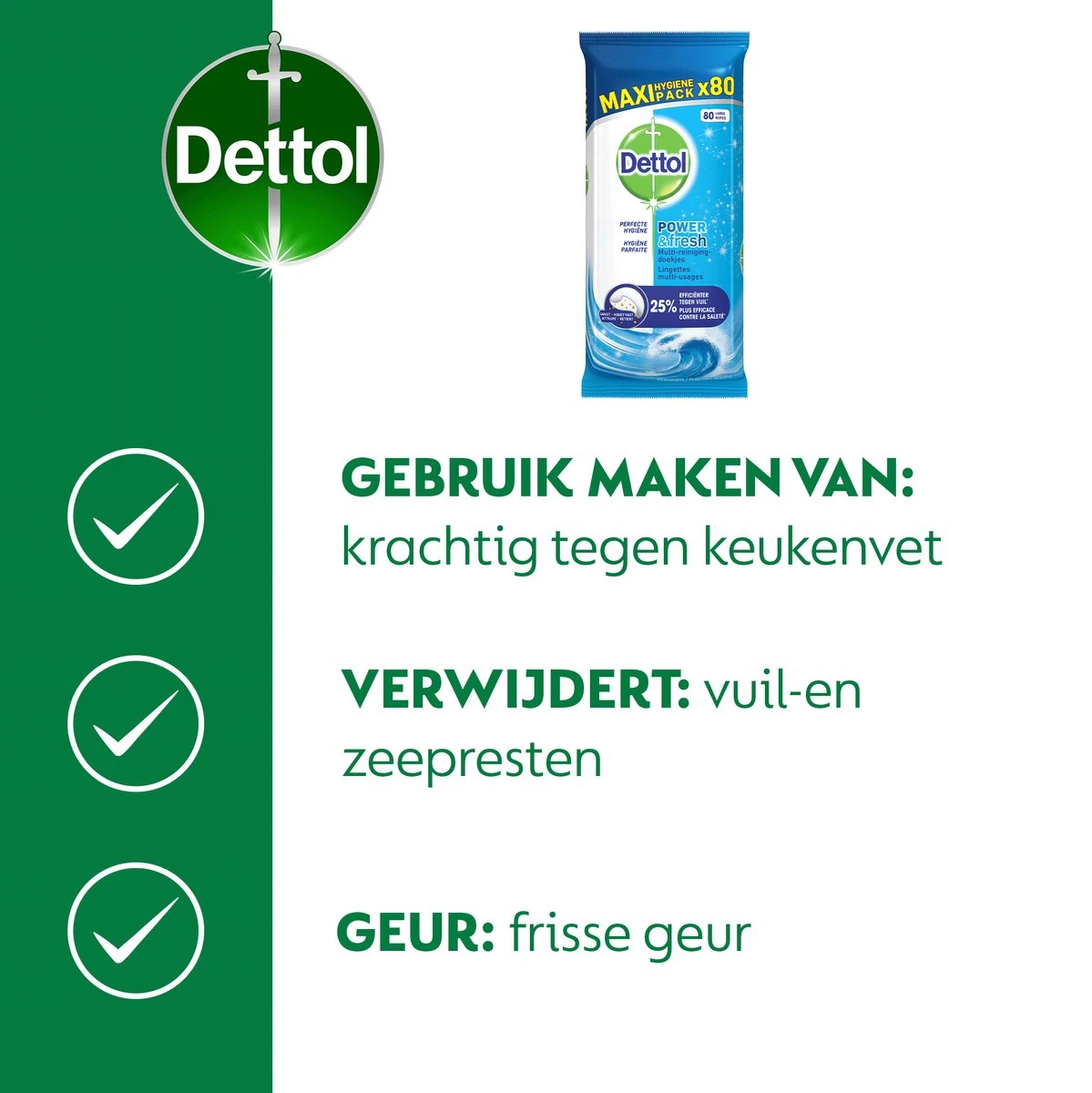 Dettol - Power & Fresh - Schoonmaakdoekjes - Oceaanfris - 4 x 80 doekjes Dettol - Power & Fresh - Schoonmaakdoekjes - Oceaanfris - 4 X 80 Doekjes -Schoonmaakproducten Winkel 1199x1200 1