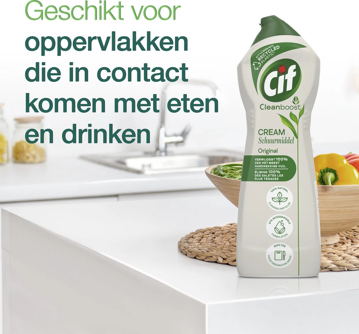 Cif CleanBoost Cream Original Schuurmiddel - 8 x 750 ml - Voordeelverpakking Cif CleanBoost Cream Original Schuurmiddel - 8 X 750 Ml - Voordeelverpakking -Schoonmaakproducten Winkel 1200x1118 3