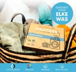 Wasmiddeldoekjes - Ocean Breeze Wasstrips 64 Wasbeurten – Wasmiddel Wasdoekjes - Natuurlijke Wasverzachter – Vegan – Zero Waste -Schoonmaakproducten Winkel 1200x1135
