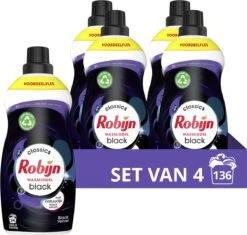 4x Robijn Klein & Krachtig Wasmiddel Black Velvet 1,19 Liter