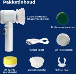 B-care Magic Brush - Elektrische Multifunctionele Schoonmaakborstel - 7 Opzetstukken - Wasborstel - Poetsmachine - Schrobborstel - Handborstel - Werkborstel - Schrobber - Boorborstel - Reinigingsborstel -Schoonmaakproducten Winkel 1200x1155 3