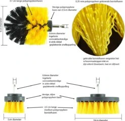 Merkloos Kibani 3 Delige Borstelset Voor Boormachine - Schrobborstel - Polypropyleen - Borstel Boormachine - Schuurborstel - Automatische Reiniging - Reinigingsborstels Voor Boormachine - Schoonmaakborstel -Schoonmaakproducten Winkel 1200x1164 10