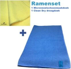 Merkloos Clean Dry Ramenset Raamdoeken Origineel 45 X 60 Blauw/Geel