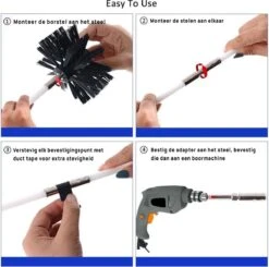 Kibani Schoorsteenborstel 7 Meter - Schoorsteenreiniger - Schoorsteenveger - Schoorsteenveegset - Schoorsteen Borstel - Veegkit - Borstelset Voor Boormachine - Boormachine -Schoonmaakproducten Winkel 1200x1189 7