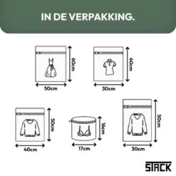 STACK Waszakken | Set Van 5 Waszakjes Met Rits - Waszak - Wasnet - Kledingzakjes - BH Was Zakjes - Laundry Bag Set Voor Ondergoed - Kleding - Delicaat Wasgoed - Wasmachine Zakjes - Wasgoed -Schoonmaakproducten Winkel 1200x1200 1450