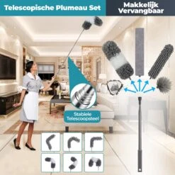 NovaBeau Plumeau Met Telescoopsteel – Microvezel Ragebol Uitschuifbaar - 9-delig Duster Set Met Voegenborstel – RVS Stoffer – Grijs Chenille Borstel – Wasbaar En Draaibaar -Schoonmaakproducten Winkel 1200x1200 2201