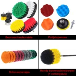 Borstelset Boormachine 25 Delig Per 2 - Schuursponsjes- Schrobborstel - Boorborstel - Schuurborstel - Borstel Boormachine - Schoonmaakborstel - Reinigingsborstel - Tapijtreiniger - Borstelset -Schoonmaakproducten Winkel 1200x1200 2412