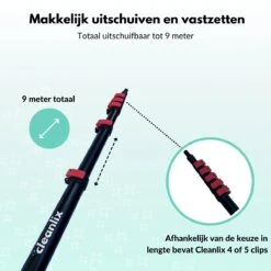 Cleanlix Telescoopsteel Met Borstel - Met Waterdoorvoer - Telescopische Wasborstel - Ramenwassen - Uitschuifbaar Tot 9 Meter -Schoonmaakproducten Winkel 1200x1200 2415