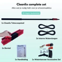 Cleanlix Telescoopsteel Met Borstel - Met Waterdoorvoer - Telescopische Wasborstel - Ramenwassen - Uitschuifbaar Tot 9 Meter -Schoonmaakproducten Winkel 1200x1200 2420