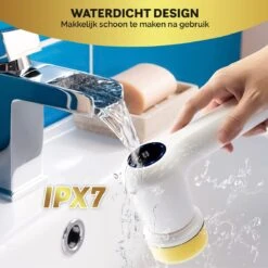 MostEssential Premium Elektrische Schoonmaakborstel 2023 Model – Elektrische Schrobber - Schrobborstel - Poetsmachine – Voor Badkamer Of Keuken - Inclusief 4 Borstelkoppen -Schoonmaakproducten Winkel 1200x1200 2426
