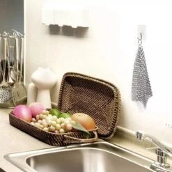 LOUZIR RVS Gietijzer Cleaner Voor Pannen - Metalen Borstel- Scrubmat- Zilver -Schoonmaakproducten Winkel 1200x1200 2820