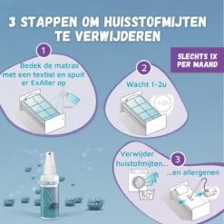 Exaller Anti Huisstofmijt Spray 150ml - 100% Natuurlijk Huismijt Bestrijder - Klinisch Getest - Behandeling En Preventie Van Huisstofmijtallergie -Schoonmaakproducten Winkel 1200x1200 338