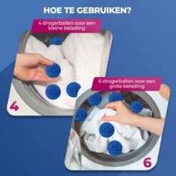 Roegaarden Drogerballen - Wasbollen - 6 Stuks - Siliconen - Sneller Droog - Anti-kreuk -Schoonmaakproducten Winkel 1200x1200 633