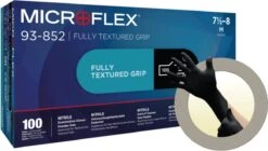 ANSELL MICROFLEX® 93-852 - Nitril Wegwerp Handschoenen, Latexvrij, Poedervrij, M, Zwart, 100 Stuks (0.12-0.15mm) -Schoonmaakproducten Winkel 1200x680 1