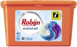 Robijn Wascapsules - 3-in-1 - Stralend Wit - 15 Stuks -Schoonmaakproducten Winkel 1200x736 1