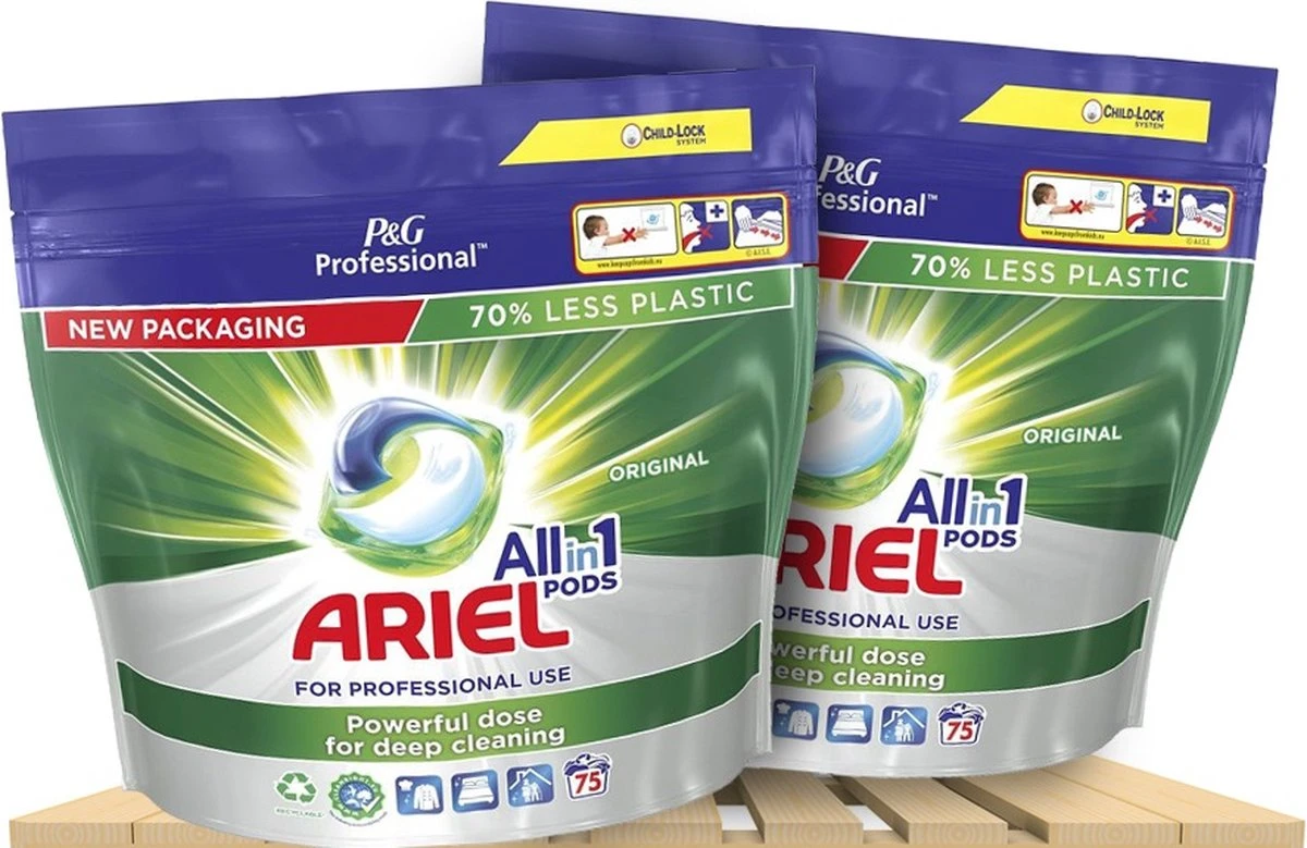 Ariel All in 1 Pods Regular - 2x75 wasbeurten - voordeelverpakking Ariel All In 1 Pods Regular - 2x75 Wasbeurten - Voordeelverpakking -Schoonmaakproducten Winkel