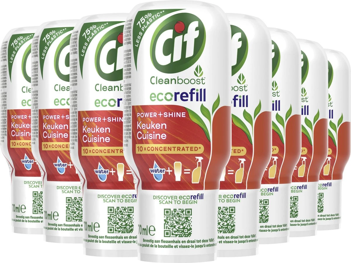 Cif CleanBoost Power & Shine Keuken Ecorefill Capsules - 10 x 70 ml - Voordeelverpakking Cif CleanBoost Power & Shine Keuken Ecorefill Capsules - 10 X 70 Ml - Voordeelverpakking -Schoonmaakproducten Winkel 1200x900 1
