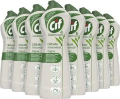 Cif CleanBoost Cream Original Schuurmiddel - 8 X 750 Ml - Voordeelverpakking
