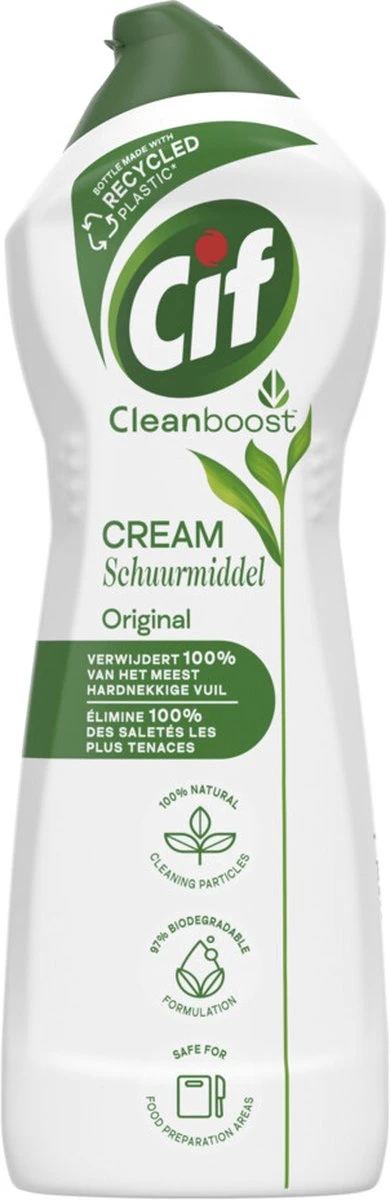 Cif CleanBoost Cream Original Schuurmiddel - 8 x 750 ml - Voordeelverpakking Cif CleanBoost Cream Original Schuurmiddel - 8 X 750 Ml - Voordeelverpakking -Schoonmaakproducten Winkel 390x1200 3
