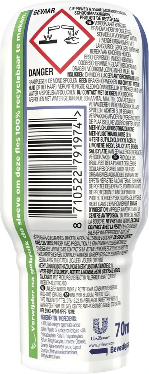 Cif Power & Shine Badkamer Ecorefill Capsule - 10 x 70 ml - Voordeelverpakking Cif Power & Shine Badkamer Ecorefill Capsule - 10 X 70 Ml - Voordeelverpakking -Schoonmaakproducten Winkel 478x1200 2
