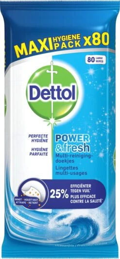 Dettol - Power & Fresh - Schoonmaakdoekjes - Oceaanfris - 4 X 80 Doekjes 6 Dettol - Power & Fresh - Schoonmaakdoekjes - Oceaanfris - 4 X 80 Doekjes -Schoonmaakproducten Winkel 556x1200