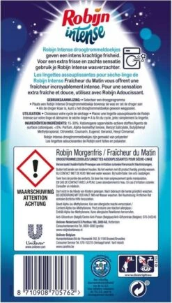 Robijn Intense Morgenfris Droogtrommeldoekjes - 9 X 20 Stuks - Voordeelverpakking -Schoonmaakproducten Winkel 683x1200