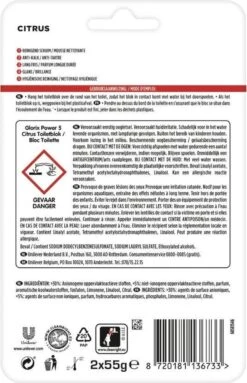 Glorix Power 5 Toiletblokken - Citroen - 7 X 2 Stuks - Voordeelverpakking -Schoonmaakproducten Winkel 774x1200