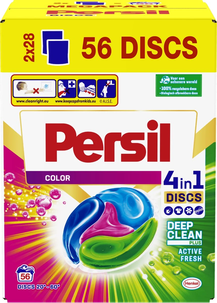 Persil 4in1 Discs Color Wascapsules - Wasmiddel Capsules - Voordeelverpakking - 2x28 wasbeurten Persil® Persil 4in1 Discs Color Wascapsules - Wasmiddel Capsules - Voordeelverpakking - 2x28 Wasbeurten -Schoonmaakproducten Winkel 858x1200 1