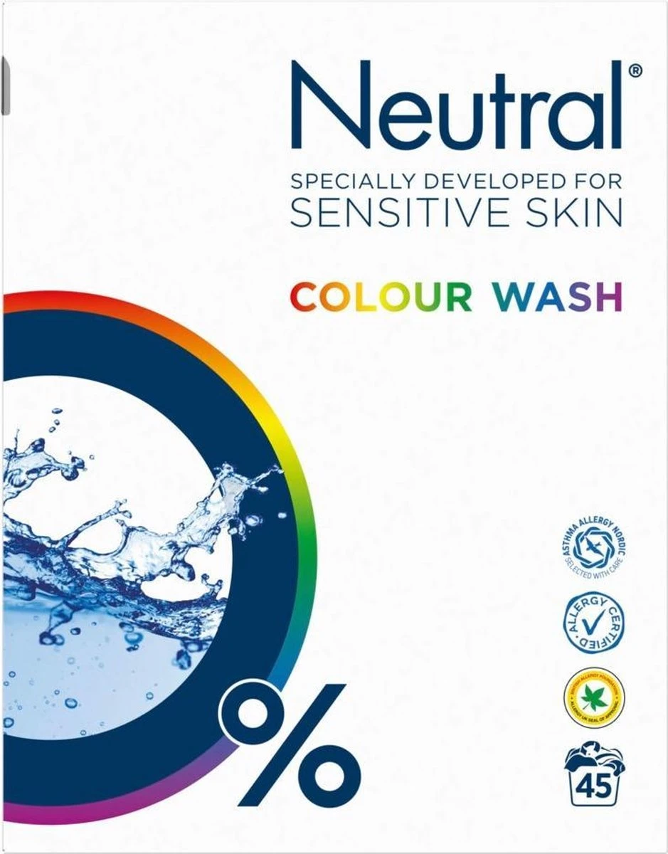 Neutral Waspoeder Kleur - Dermatologisch getest, Parfumvrij en Hypoallergeen - 4 x 45 Wasbeurten Neutral Waspoeder Kleur - Dermatologisch Getest, Parfumvrij En Hypoallergeen - 4 X 45 Wasbeurten -Schoonmaakproducten Winkel 939x1200 2