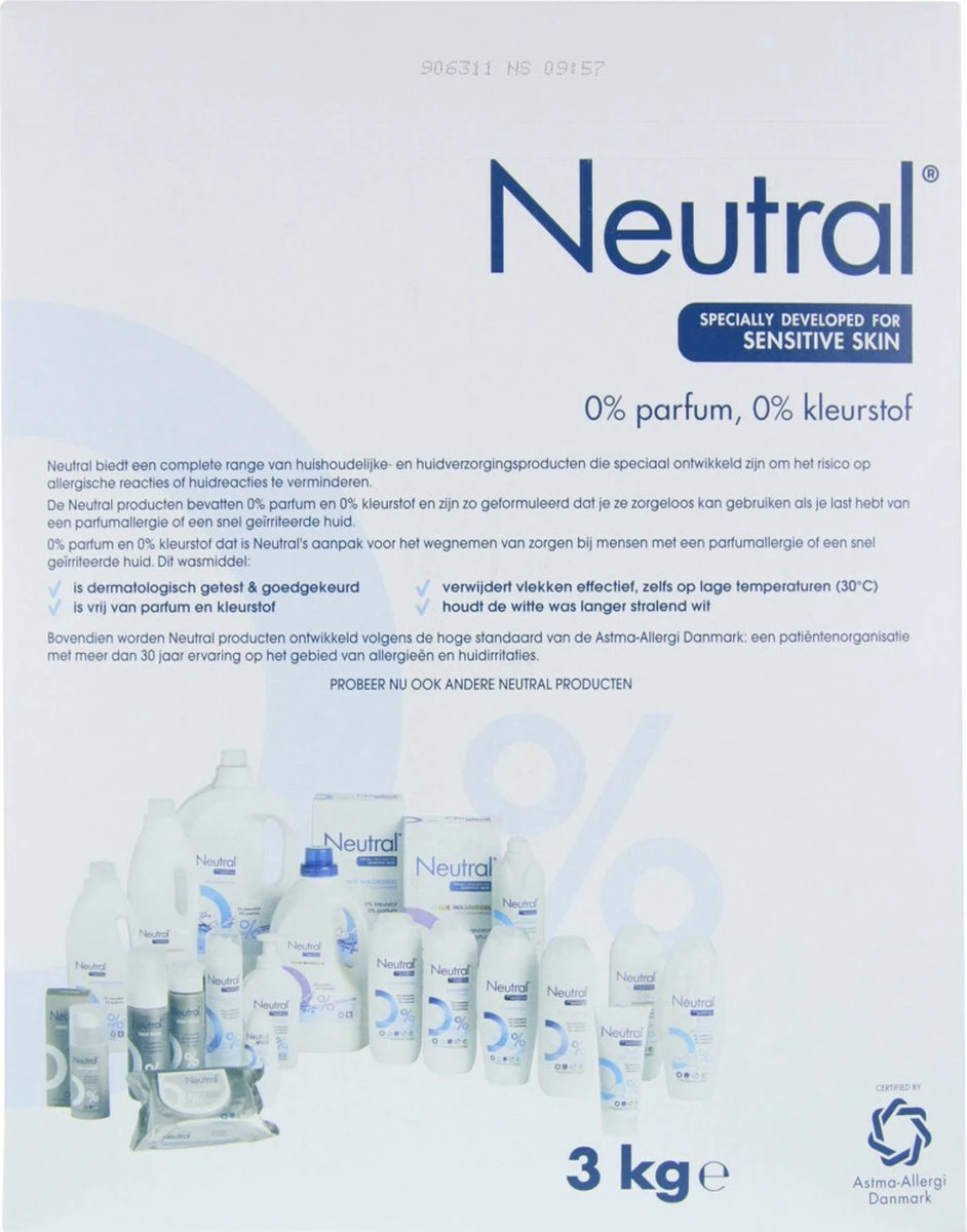 Neutral 0% Wit Parfumvrij Waspoeder - 45 wasbeurten - Wasmiddel Neutral 0% Wit Parfumvrij Waspoeder - 45 Wasbeurten - Wasmiddel -Schoonmaakproducten Winkel 942x1200 1